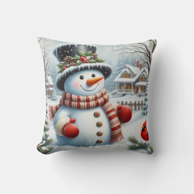 Schattigee,  / grillige kerst / wintersneeuwpop kussen (Voorkant)