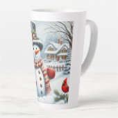 Schattigee, / grillige kerst / wintersneeuwpop latte mok (Rechterhoek)