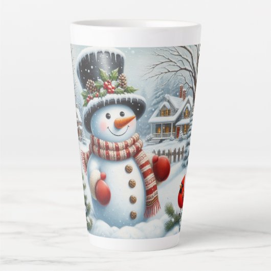 Schattigee, / grillige kerst / wintersneeuwpop latte mok (Voorkant)