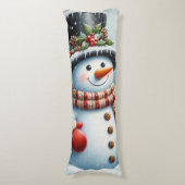 Schattigee, / grillige kerst / wintersneeuwpop lichaamskussen (Voorkant Verticaal)