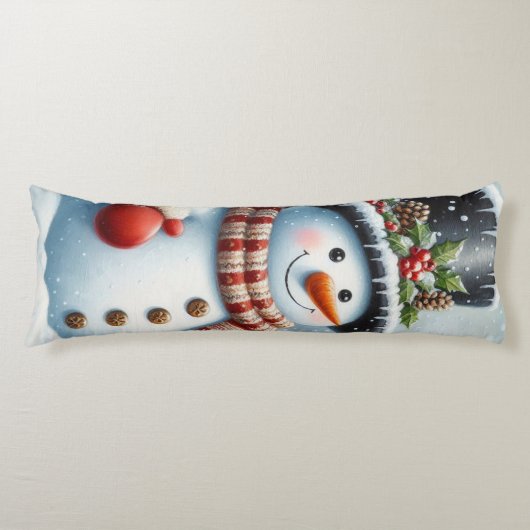 Schattigee, / grillige kerst / wintersneeuwpop lichaamskussen (Voorkant)