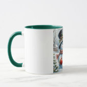 Schattigee,  / grillige kerst / wintersneeuwpop mok (Links)