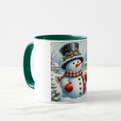 Schattigee,  / grillige kerst / wintersneeuwpop mok (Voorkant links)