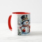 Schattigee, / grillige kerst / wintersneeuwpop mok (Voorkant links)