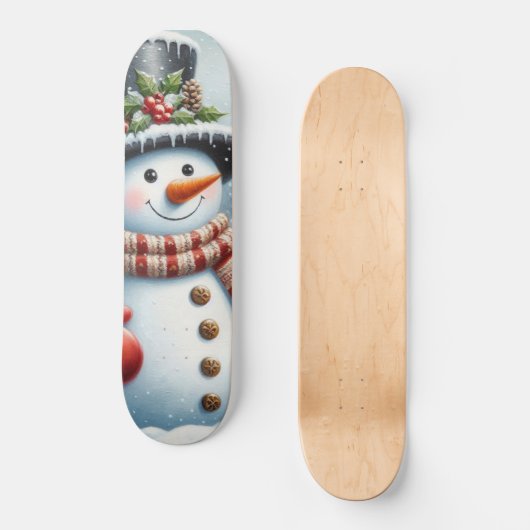 Schattigee,  / grillige kerst / wintersneeuwpop persoonlijk skateboard (Voorkant)