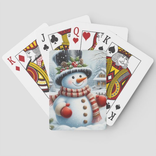 Schattigee, / grillige kerst / wintersneeuwpop pokerkaarten (Achterkant)