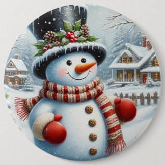 Schattigee, / grillige kerst / wintersneeuwpop ronde button 6,0 cm