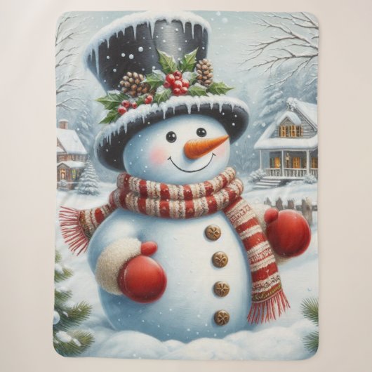 Schattigee, / grillige kerst / wintersneeuwpop sherpa deken (Voorkant)