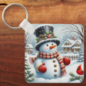 Schattigee,  / grillige kerst / wintersneeuwpop sleutelhanger (Voorkant)