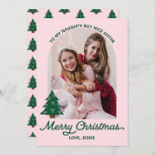 Schattigee grillige kerstboom aangepaste foto feestdagenkaart (Voorkant / Achterkant)