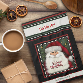 Schattigee grillige kerstman gepersonaliseerde ker theedoek