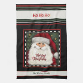 Schattigee grillige kerstman gepersonaliseerde ker theedoek (Verticaal)