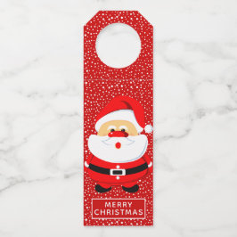 Schattigee grillige kerstman kerst flessenhanger