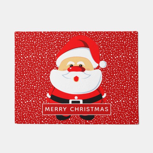 Schattigee grillige Kerstman Kerstvakantie Deurmat (Voorkant)