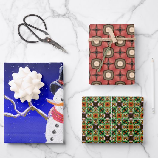 Schattigee grillige kerstvakantie wrap inpakpapier vel (Voorkant)