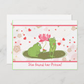 Schattigee grillige kikkerharten redden de datum aankondigingskaart (Voorkant / Achterkant)