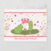 Schattigee grillige kikkerharten redden de datum aankondigingskaart (Voorkant)