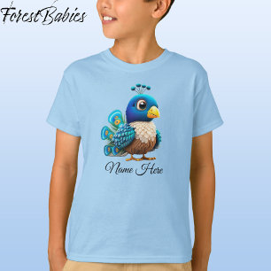 Schattigee grillige Kinderen Peacock Bird Cartoon  T-shirt