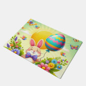 Schattigee, grillige & kleurrijke paashaas deurmat (Schuin)