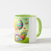 Schattigee, grillige & kleurrijke paashaas mok (Voorkant rechts)