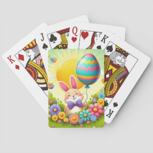 Schattigee, grillige & kleurrijke paashaas pokerkaarten