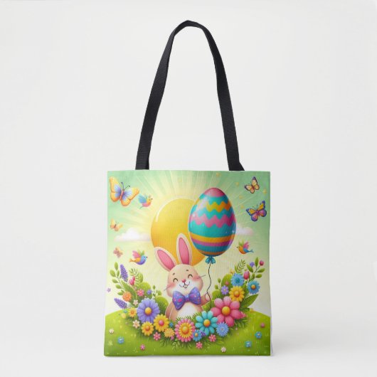 Schattigee, grillige & kleurrijke paashaas tote bag (Voorkant)