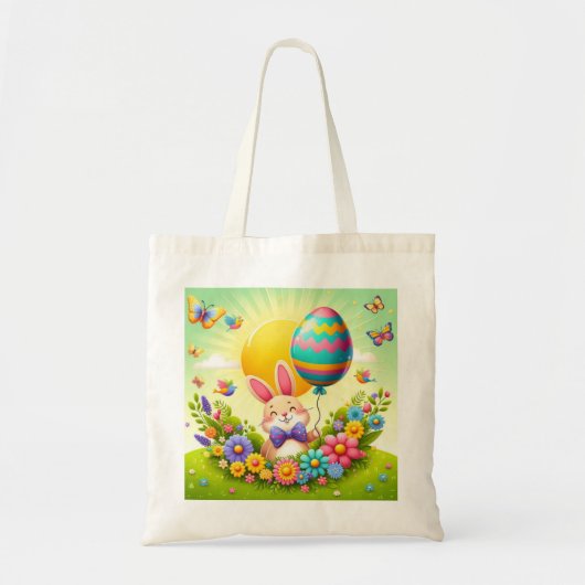 Schattigee, grillige & kleurrijke paashaas tote bag (Voorkant)