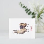 Schattigee grillige lama gepersonaliseerd briefkaart (Staand voorkant)