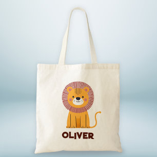 Schattigee grillige leeuw gepersonaliseerd tote bag