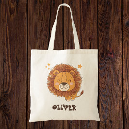 Schattigee grillige leeuw tote bag