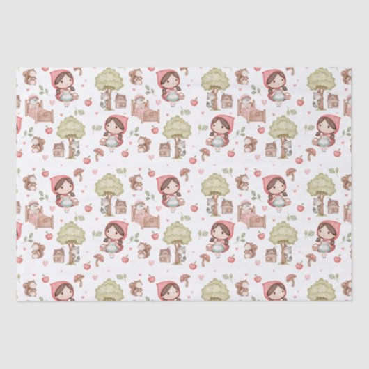 Schattigee grillige Little Red Riding Hood Storybo Tissuepapier (Voorkant)