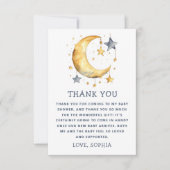 Schattigee grillige maansterren & hemelsterren bab bedankkaart (Voorkant)