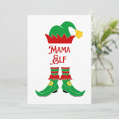 Schattigee grillige mama elf feestdagenkaart (Staand voorkant)