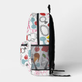 Schattigee grillige meisje power doedel retro bedrukte rugzak (Rechts)