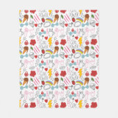 Schattigee grillige meisje power doedel retro fleece deken (Voorkant)