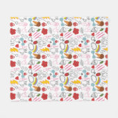 Schattigee grillige meisje power doedel retro fleece deken (Voorkant (Horizontaal))