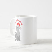 Schattigee grillige meowy kerstkat koffiemok (Voorkant links)