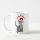 Schattigee grillige meowy kerstkat koffiemok (Links)