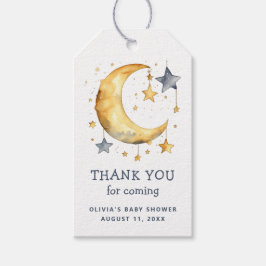 Schattigee grillige Moon & Stars Baby shower dank  Cadeaulabel