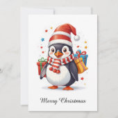 Schattigee grillige niet-foto Dier Vrolijk Kerstfe Feestdagenkaart (Voorkant)
