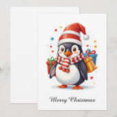 Schattigee grillige niet-foto Dier Vrolijk Kerstfe Feestdagenkaart (Voorkant / Achterkant)