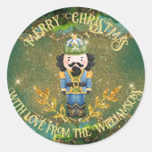 Schattigee grillige Notenkraker Faux Gold Glitter  Ronde Sticker (Voorkant)