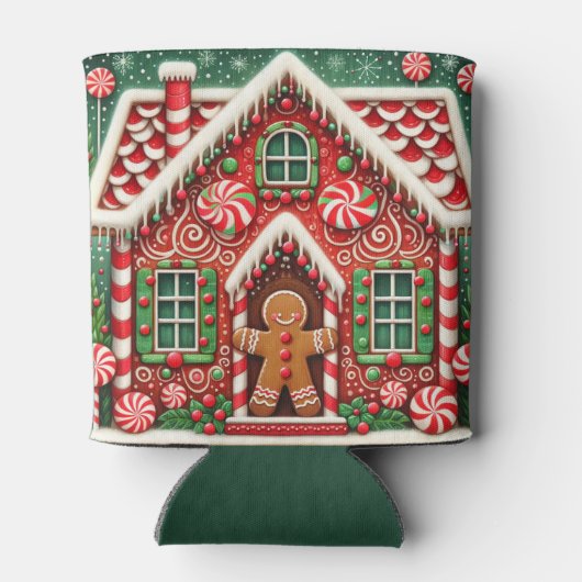 Schattigee, grillige peperkoek man & huis blikjeskoeler (Achterkant)