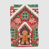 Schattigee, grillige peperkoek man & huis golfhanddoek (Voorkant)