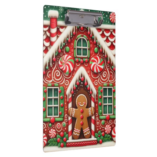 Schattigee, grillige peperkoek man & huis klembord (Rechts)