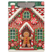 Schattigee, grillige peperkoek man & huis klembord (Voorkant)