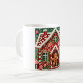 Schattigee, grillige peperkoek man & huis koffiemok (Voorkant links)