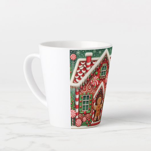 Schattigee, grillige peperkoek man & huis latte mok (Linkerhoek)