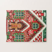 Schattigee, grillige peperkoek man & huis legpuzzel (Horizontaal)