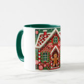 Schattigee, grillige peperkoek man & huis mok (Voorkant links)